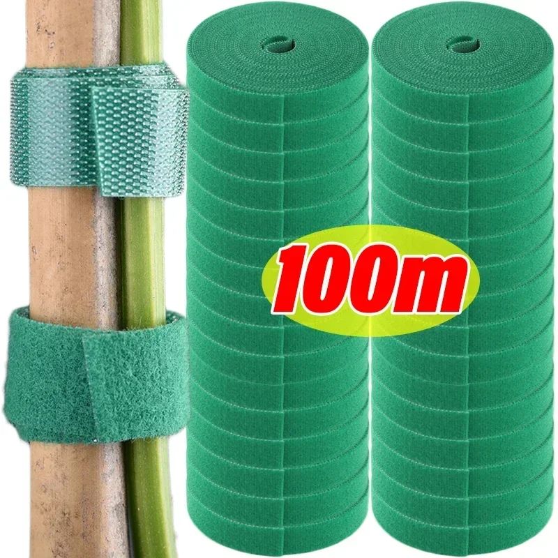 Wholesale Self Adhesive Plant Hook Loop Adjustable Nylon Cable Ties Support Twine Bandage Fastener Tape Strip Garden Accessories