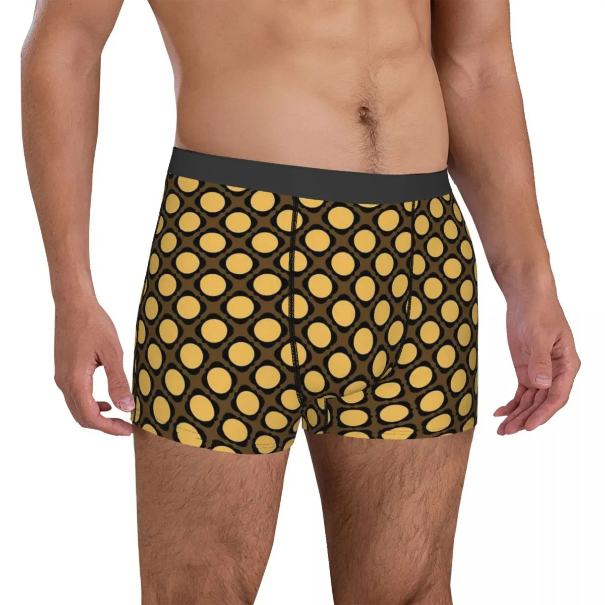 Gold Dot Underwear Retro Polka Dots Design Boxershorts Trenky Man Panties Classic Boxer Brief Gift Idea