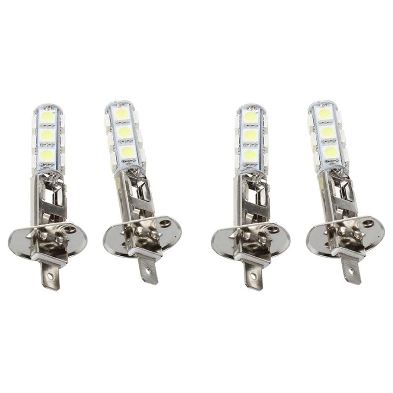 4 Pcs Auto Light Headlight Lamp H1 White 13 SMD 5050 LED Chips