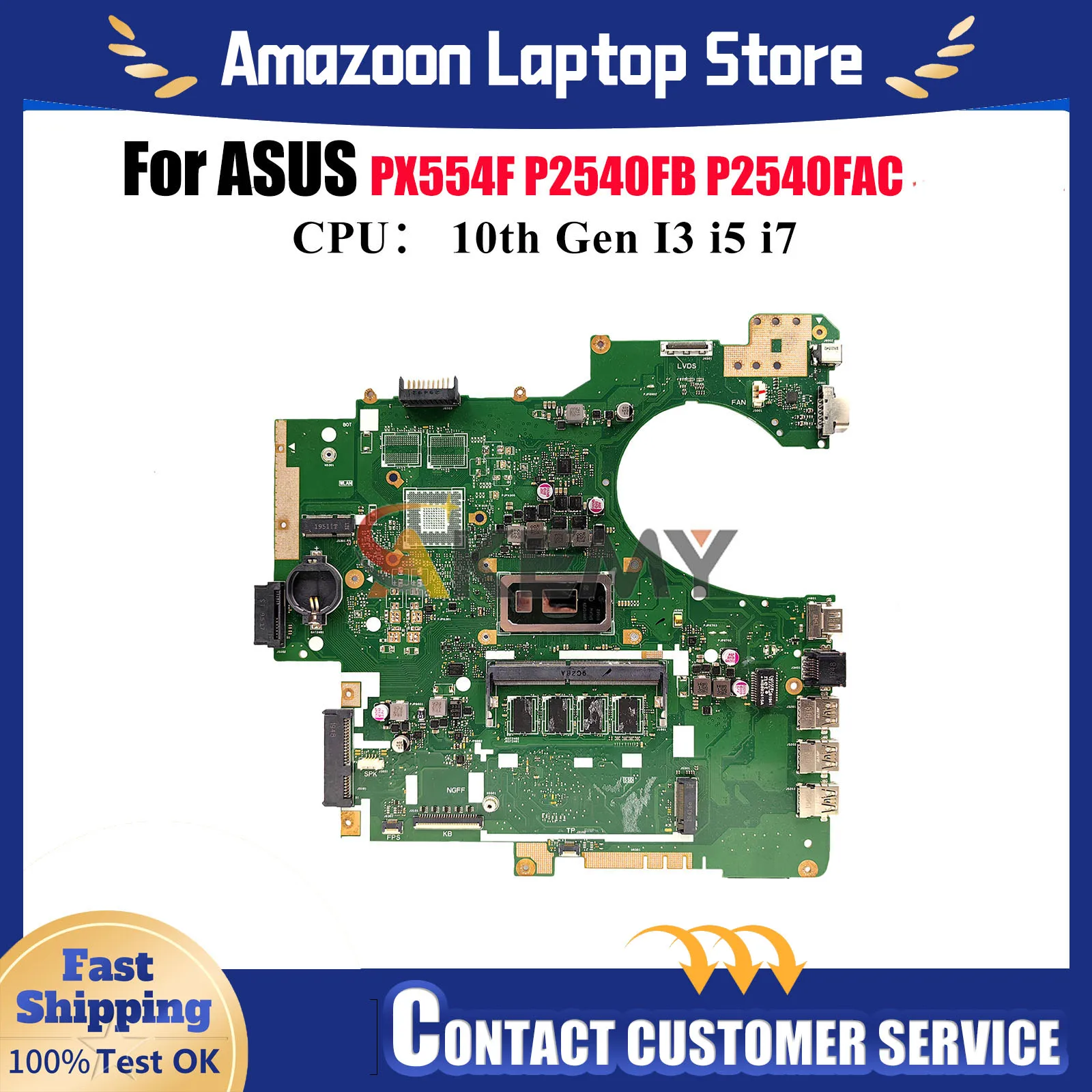 

P2540FA Материнская плата для ноутбука ASUS ProArt PX554F P2540FB P2540F P2540FA P2540FAC Материнская плата с 10-го поколения I3 i5 i7 tests OK stk