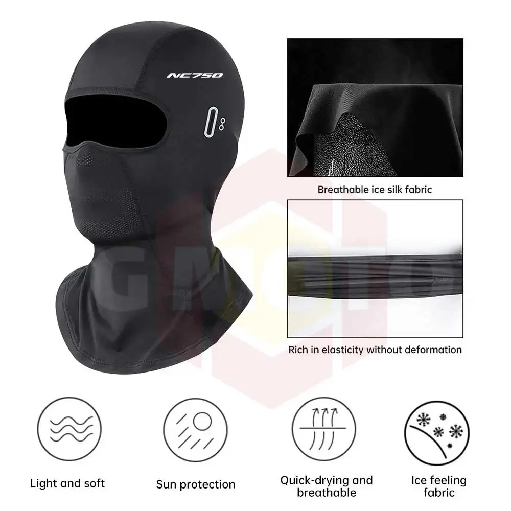 Balaclava Unisex Breathable Ice Silk Motorcycle Riding Sports Face Mask Neck Protect Summer Sunscreen Headwear For HONDA NC750