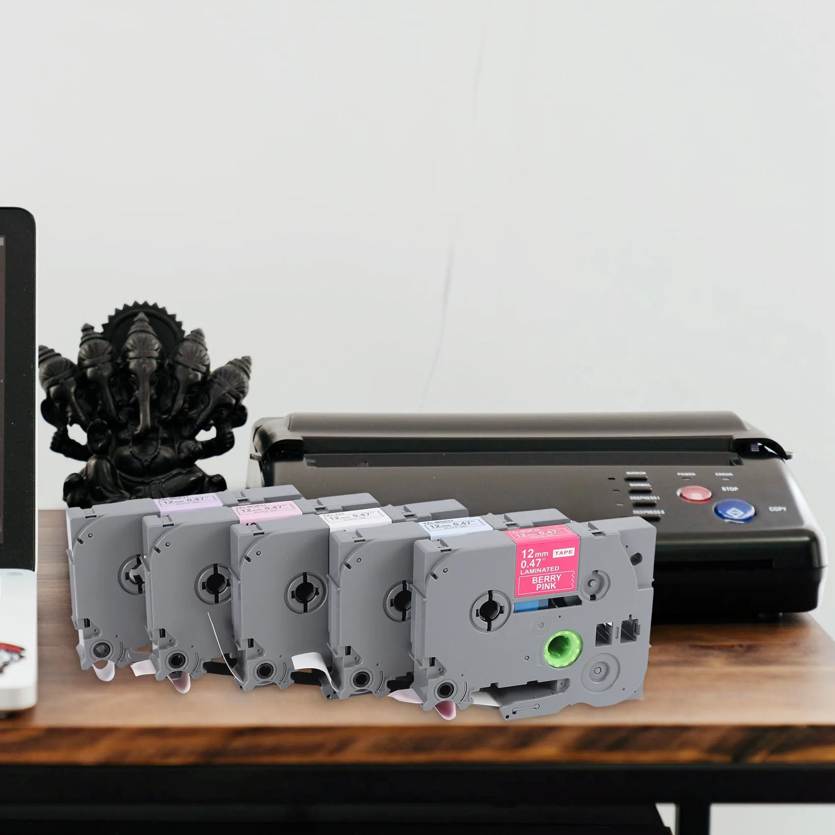 

Новинка! Совместимая сменная лента для этикеток для P-Touch 12 мм, 1/2 дюйма, ламинированная (ягодный розовый/розовый/фиолетовый/синий/белый) для этикеток Brother