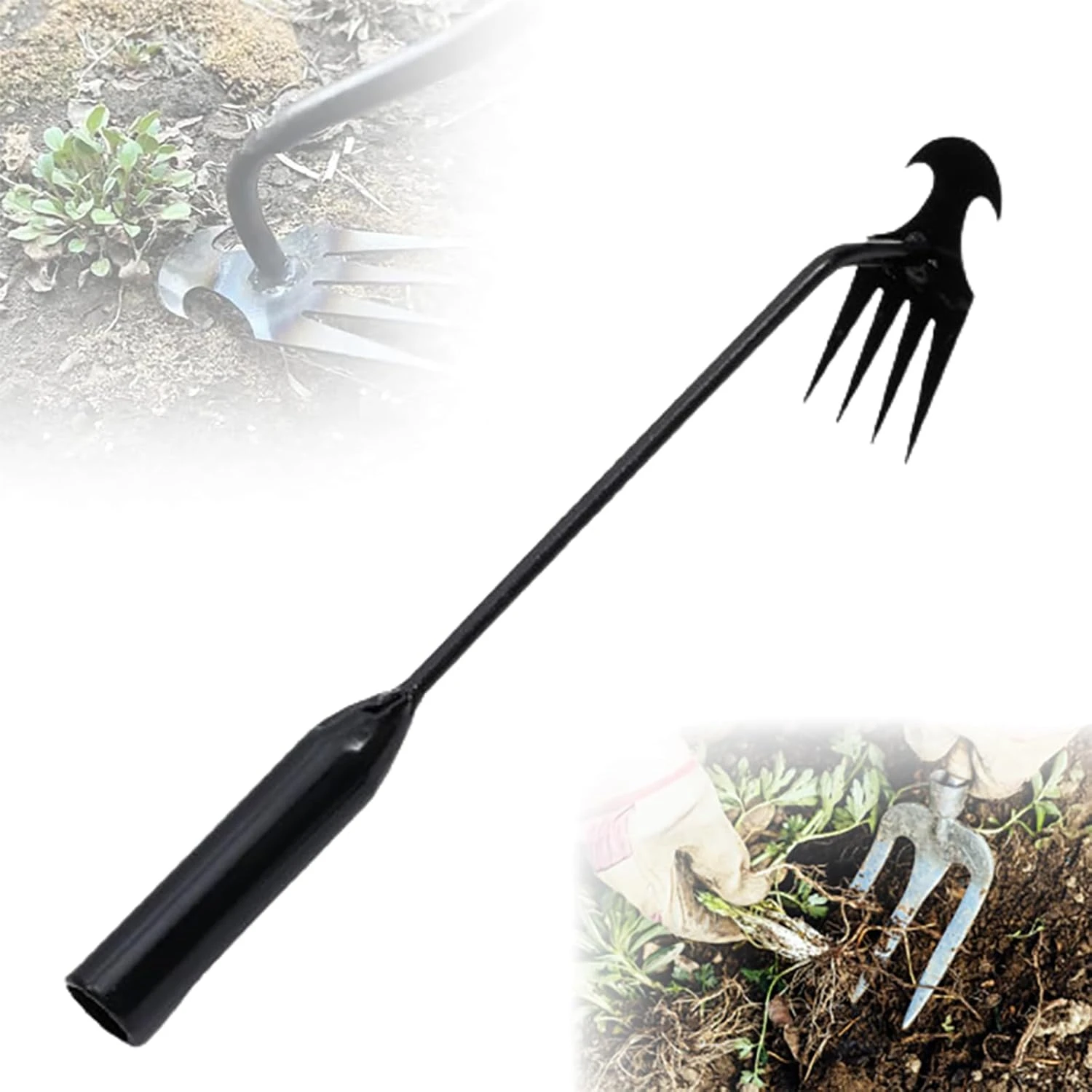 Weeding Artifact Uprooting Weeding Tool, Upgrade 4 Teethes Dual Purpose Manual Multifunctional Weeders Tool Weed Pulling Tool Ma