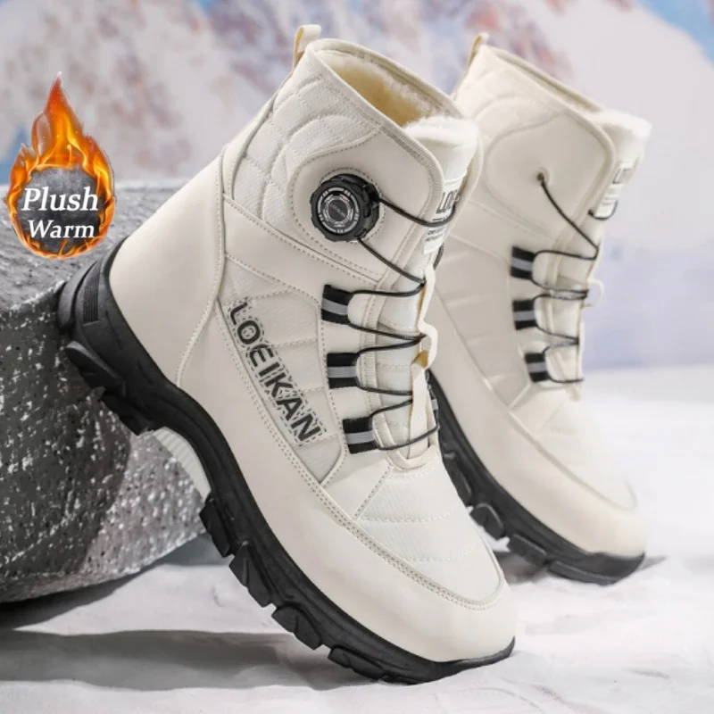 Męskie buty zimowe Brand 2025, ocieplane bawełną, super ciepłe, męskie buty outdoorowe, styl uliczny, rozmiary 39-48