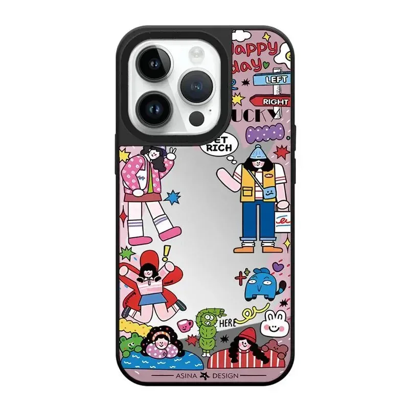 

Funny Graffiti Mirror Magnetic Phone Case Cover for IPhone 12 13 14 15 16 Pro Max Case for IPhone 16 Pro Max