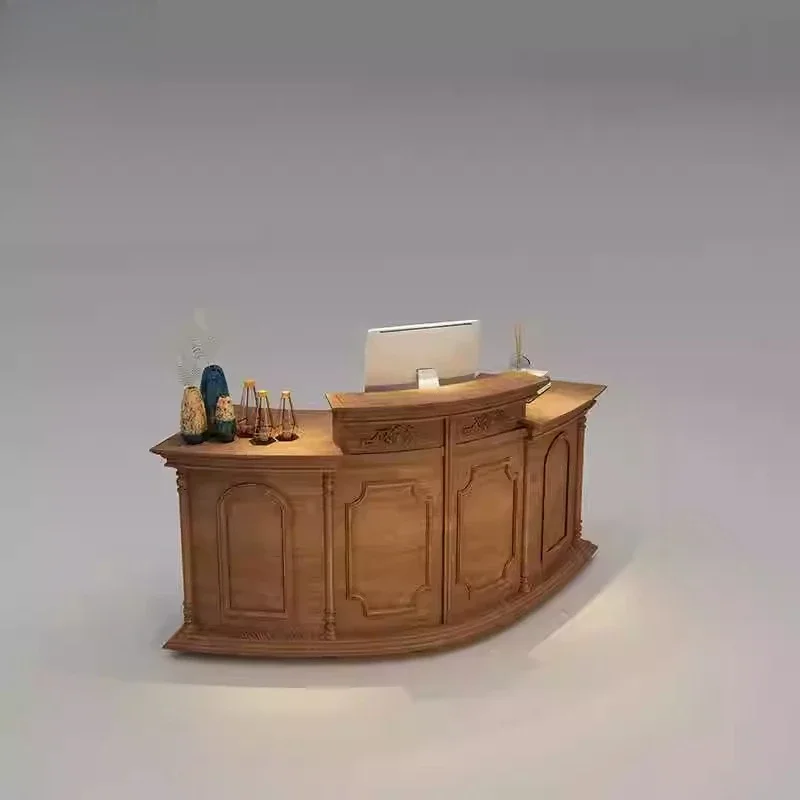 Customized front desk, company reception desk, beauty salon store, welcome desk, paint cash register, European style retro paint