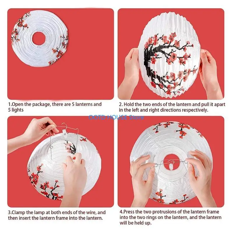 103A цветет круглый бумажный фонарный фонарь оттенок персиковый цвет тема милый подарок долговечный