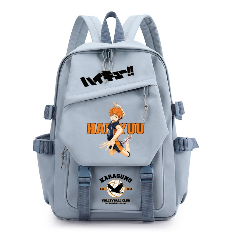 Mochilas Y2K para mujer, Mochila escolar de nailon con múltiples bolsillos y estampado de Anime Haikyuu para estudiantes y niñas, Mochila Kawaii para ordenador portátil