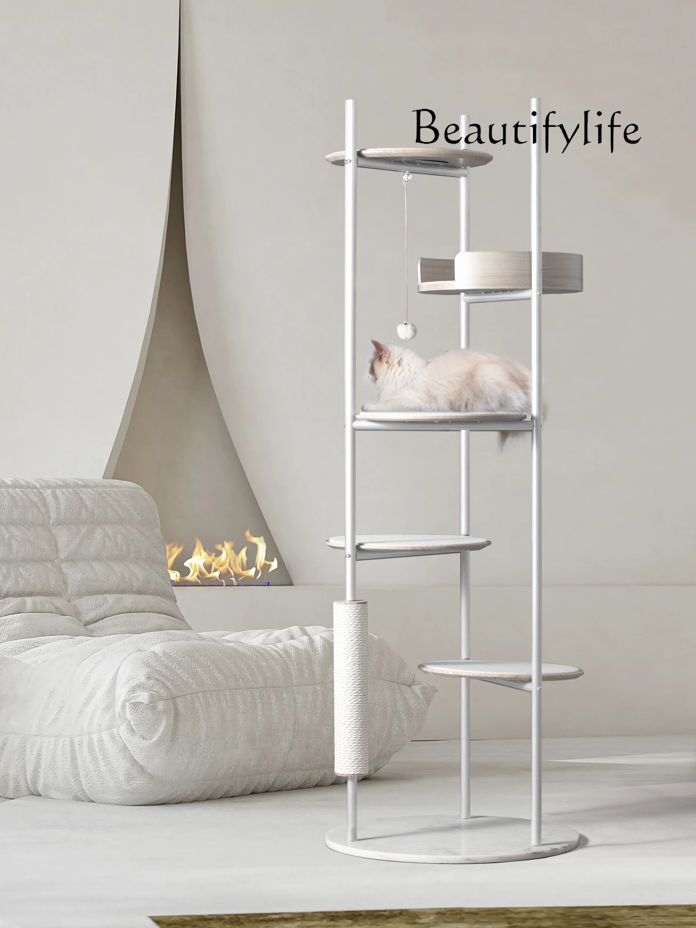 Minimalist cat climbing frame design sense High-end cat climbing frame Large solid wood cat shelf Summer jumping platform