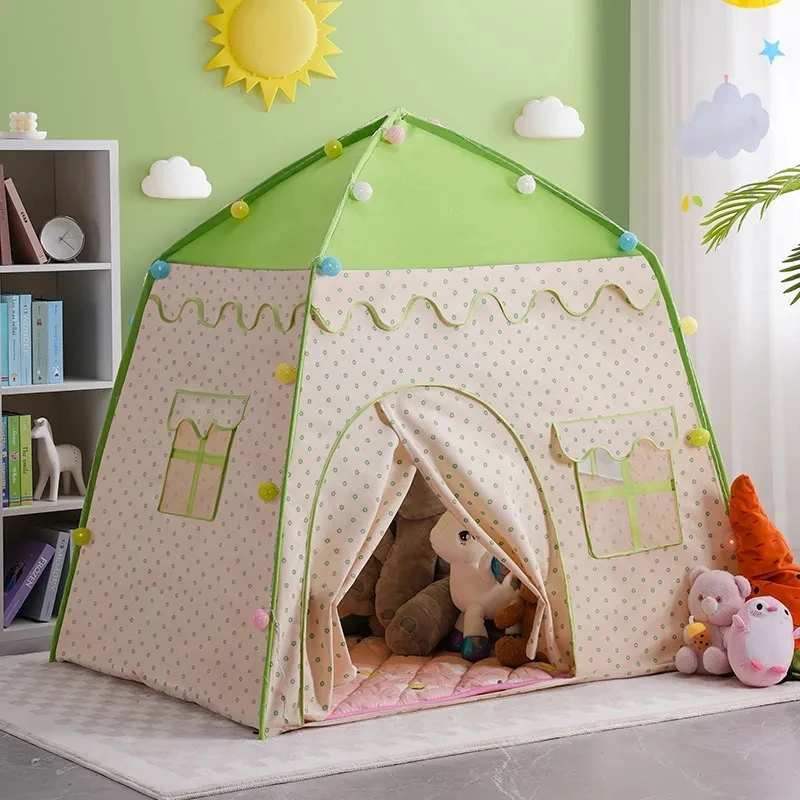 Tente de Jeu Intérieure et Extérieure pour Enfant, Château de Princesse Tipi, Jouets Cubby Pliants, Maison de Chambre, Jardin