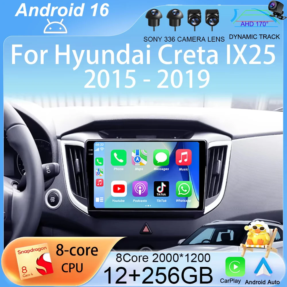 Auto Car Radio Android 16 for Hyundai Creta IX25 2015 2016 2017 2018 2019 Multimedia Video Player Navigation GPS 2din Head Unit