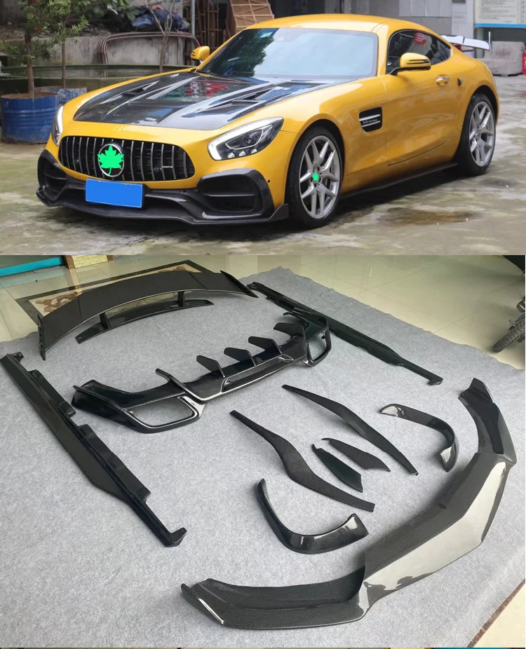 

For Mercedes-Benz AMG GT GTS GTC 15-22 High Quality Real Carbon Fiber Front Lip Rear Diffuser Bumper Side Skirt Spoiler Body Kit