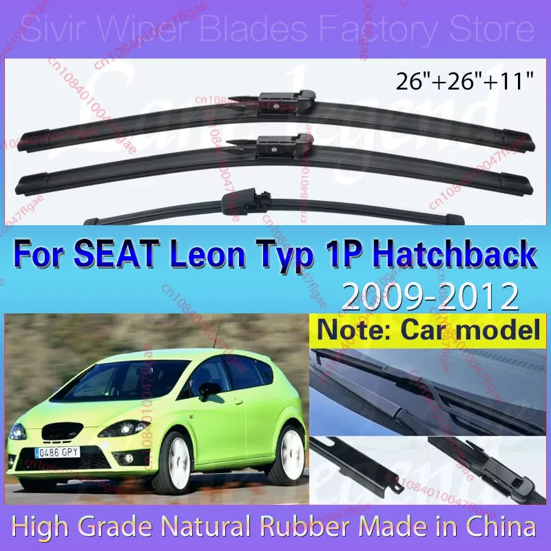 

Для SEAT Leon Type 1P хэтчбек 2009 2010 2011 2012 автомобильные передние и задние щетки стеклоочистителя лобовое стекло щетка от дождя 26 "26" 11"