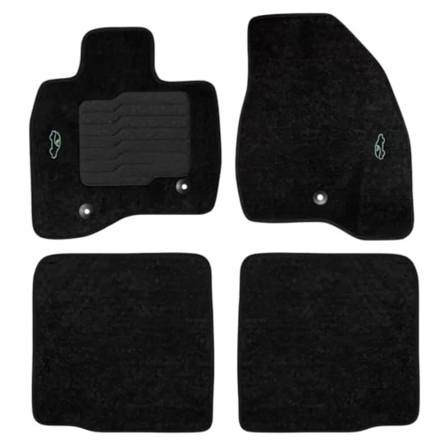 

Carpet Floor Mats Custom Fit for 2015 to 2019 Explorer Front and Rear Black with Driver Non-Slip Heel Pad and Safety Locks
