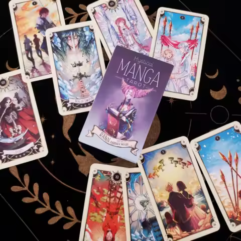 Mystical Manga Tarot Party Deck Supplies English PDF Board GamePlaying Cards