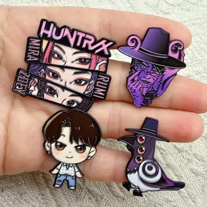 8 قطعة K البوب شيطان الصيادين الكرتون المينا دبابيس-Jinu Lumi Zoey Derpy النمر تصاميم سبيكة بروش شارة التلبيب مجوهرات لمحبي #3