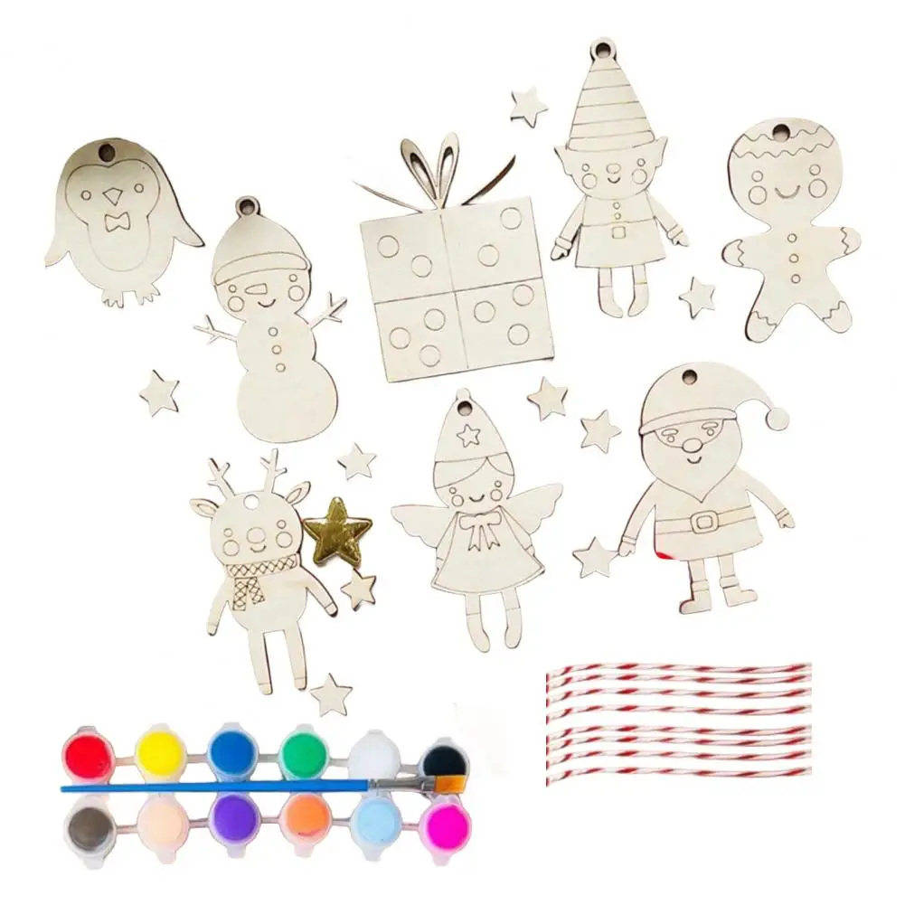 

Paint-your-own Christmas Ornaments Easy-to-use Craft Kit Wooden Christmas Crafts Set for Kids Adults for Painting for Winter