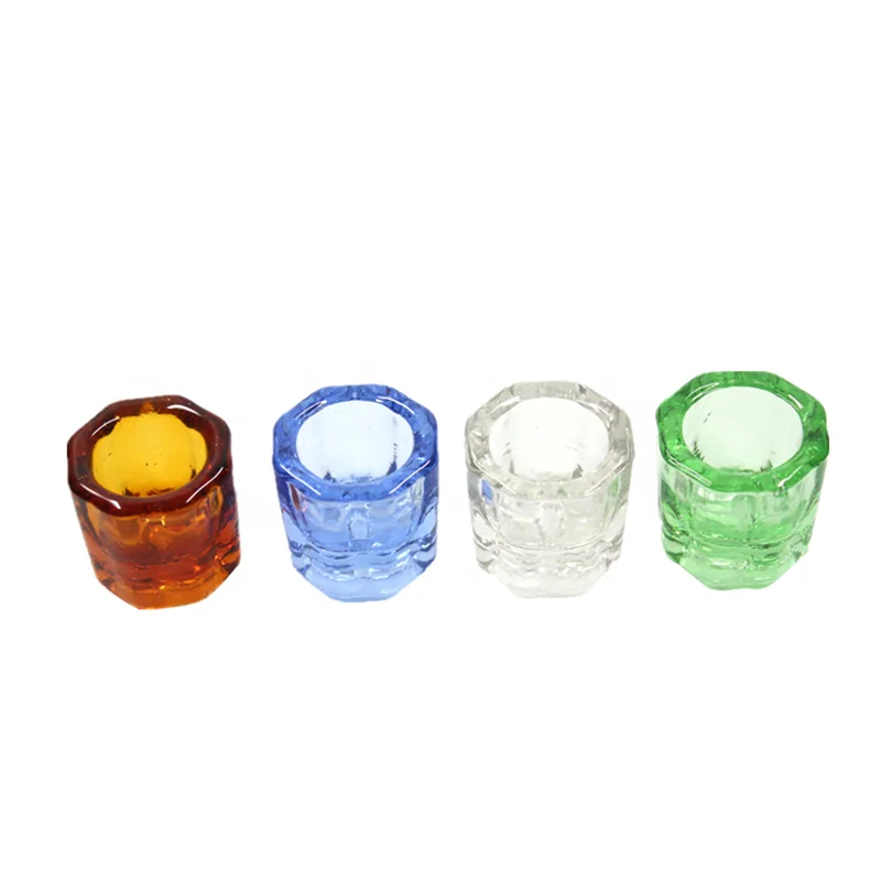 Dental Mixing Cup for Lab Powder Holder Container Glass Mixing Bowl Octagonal Dappen Dishes Dental Materials Storage Mixing Cup