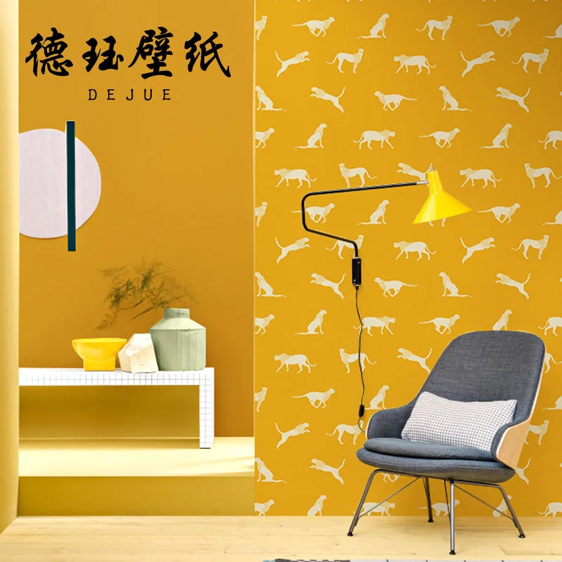 Nordic Style Wallpaper Leopard Gold Red Living Room Bedroom Feature Wall Clothing Store Bar Decor