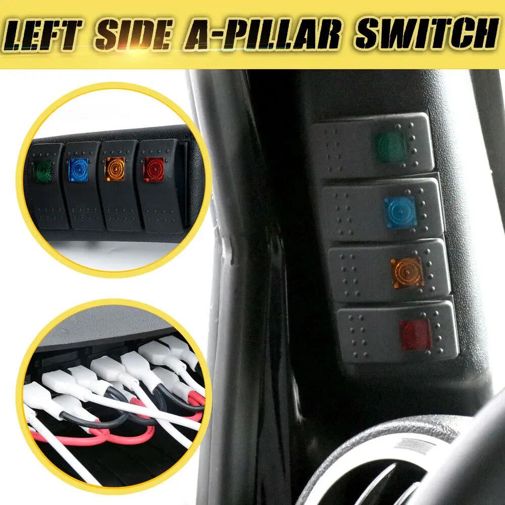 Carro A-Pilar Switch Pod Painel, Rocker do lado esquerdo para Jeep Wrangler JK 2007-2017