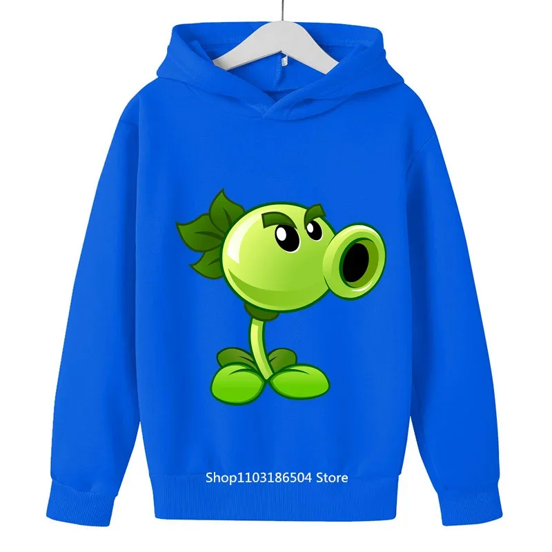 2024 Spring And Autumn Children Plants Vs. Zombies Fashion Clothing Boys Hoodie Set Pullover Girls Sweatshirt Casual Sweatpants