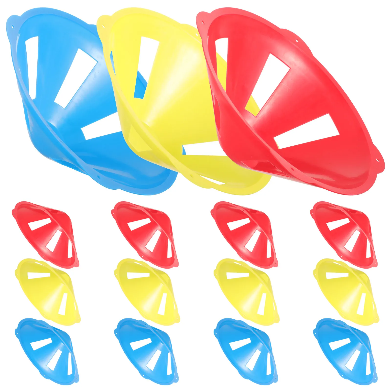 15Pcs Wind-Resistant Soccer Training Cones with Design Portable Round Cones for Football Basketball Kids Sports Training