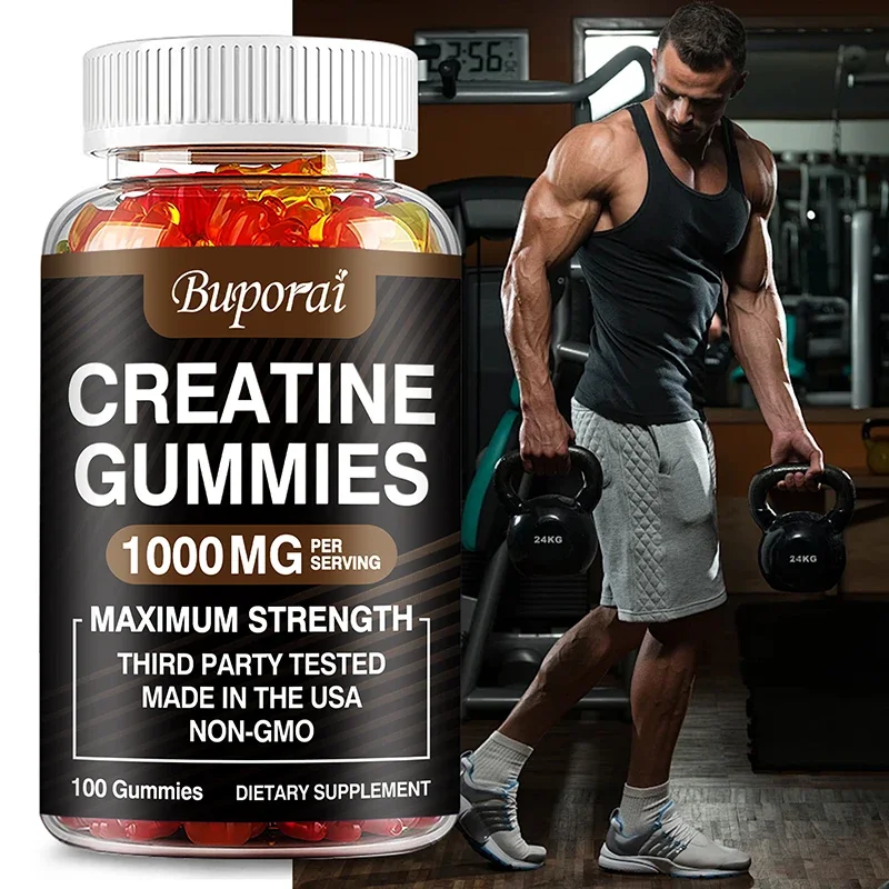 

Creatine Monohydrate Gummies - Helps Increase Strength, Endurance, and Muscle Recovery, Improving Athletic Performance
