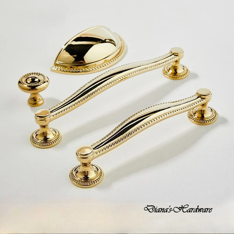 

Gold Light Luxury Shell Handles and Knobs Brass Wardrobe Drawer Handle Modern Simple Furniture Knob Kitchen Cabinet Door Handle