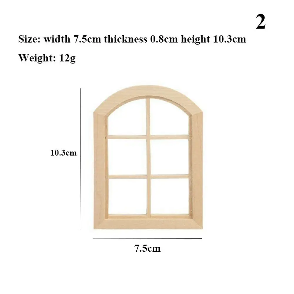 5 Styles 1/12 Dollhouse Furniture Miniature  Accessories Glass Plate Wooden Frame  Furniture  House Window