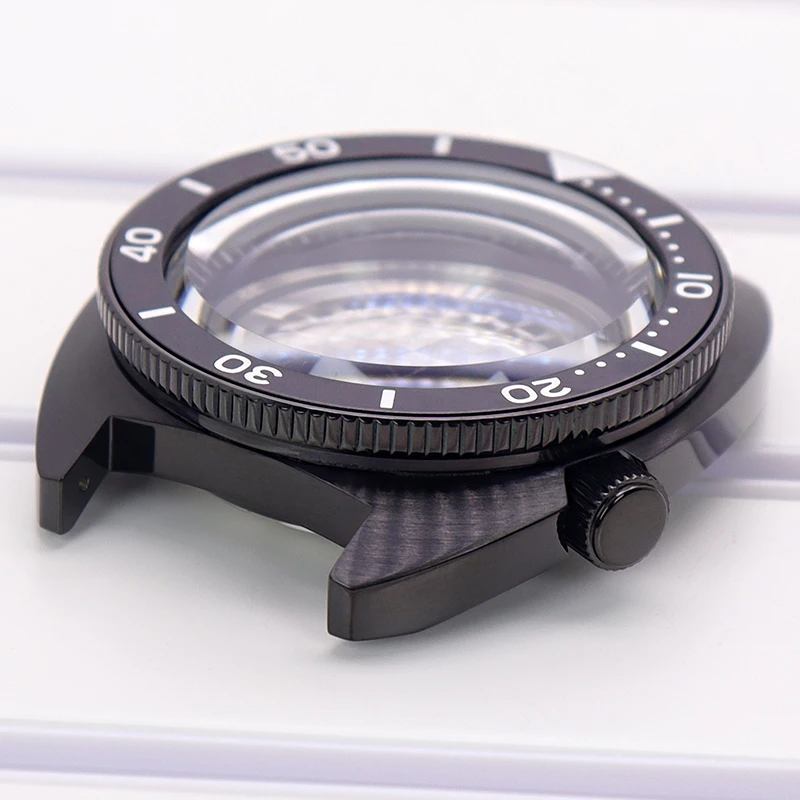 Black 41mm Men's Watch Case Watch Replacement Repair Parts Sapphire Crystal For Seiko NH35 NH36 NH34 NH38 Movements 28.5mm Dial