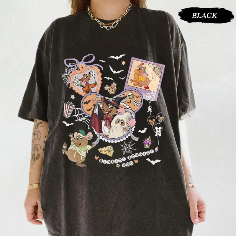 

Рубашка Coquette Disney Jaq & Gus Gus Mummy на Хэллоуин, футболка Bibbidi Bobbidi Boo, рубашка принцессы Золушки на Хэллоуин