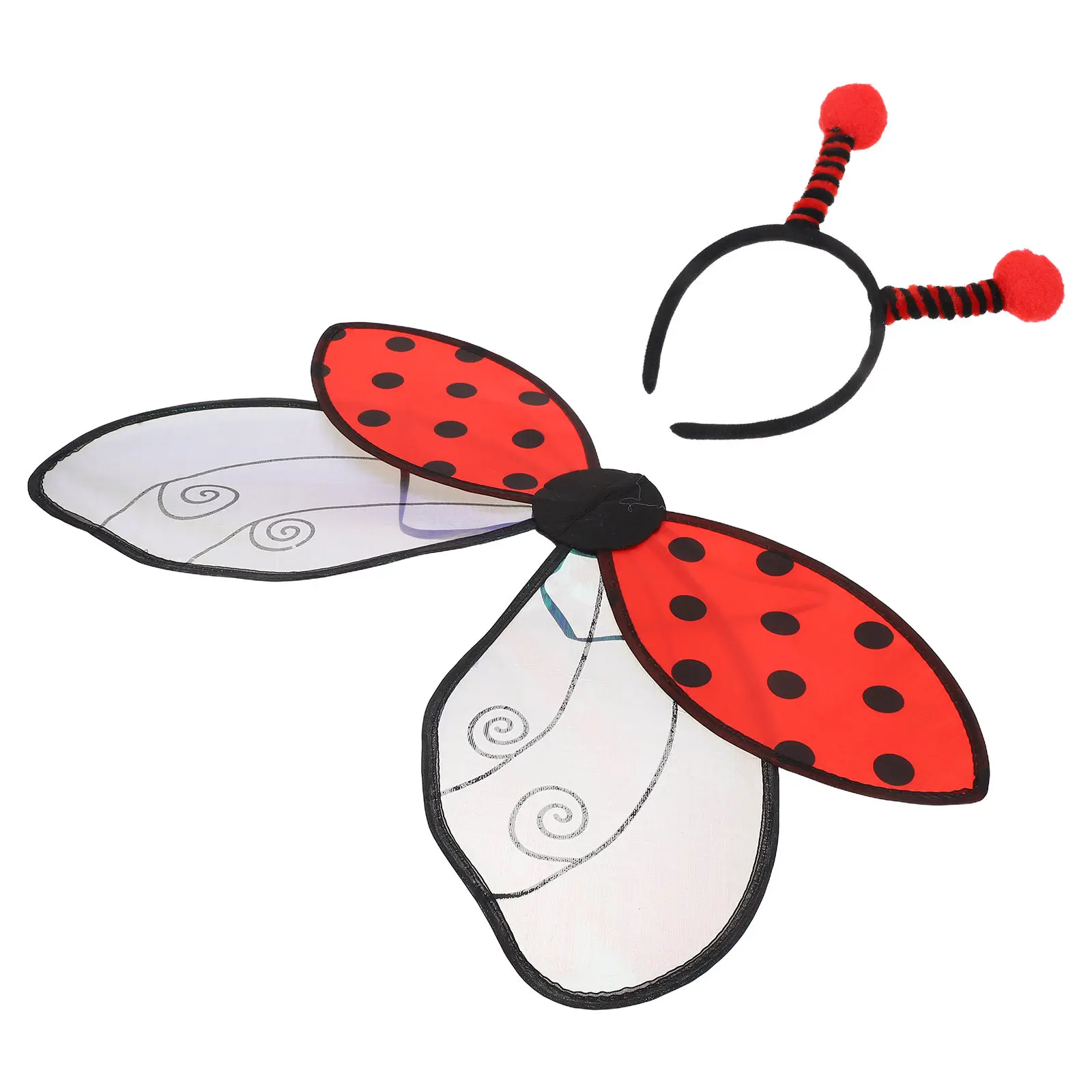 1 세트 무당벌레 의상 액세서리 날개 안테나 머리띠 성인용 파티 코스프레 축제 할로윈 카니발 드레스