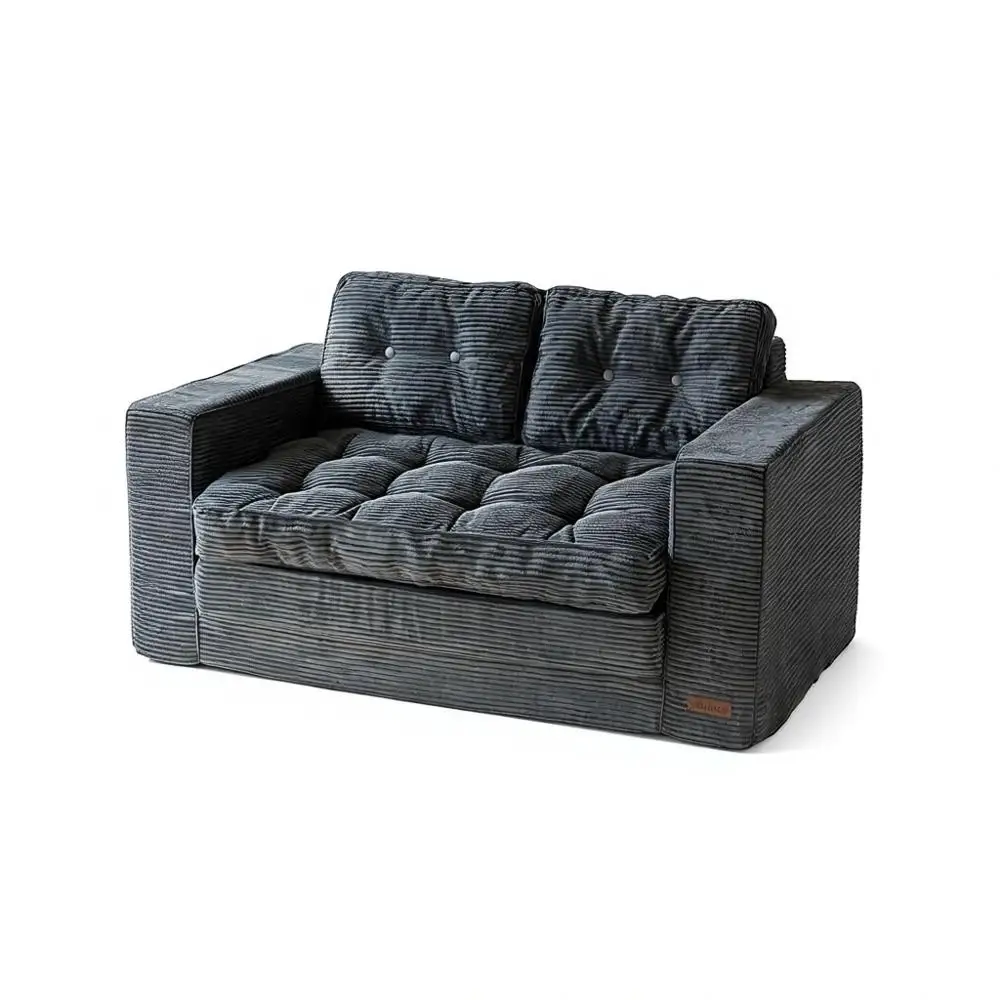 Convertible Sofa Bed with Pull-Out Loveseat, 2-in-1 Couch Sleeper, Grey Living Room Furniture