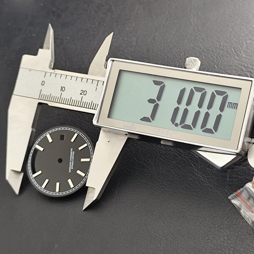 Fit for Miyota 8285 Movement Dial and Hands 31mm Up and Down Dual Calendar Dial Blue Green Luminous Watch Replace Accessories image 6