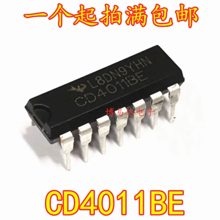 New CD4011BE HEF4011 DIP-14 InlIne CMOS Quad 2-input NAND Gate