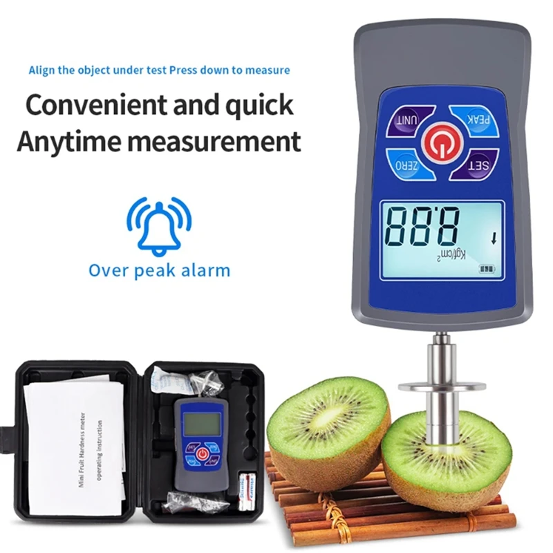 

ABEZ GY-M15 Digital Fruit Hardness Tester Meter Fruit Dynamometer Firmness Sclerometer to Measure Maturity Level of Fruit