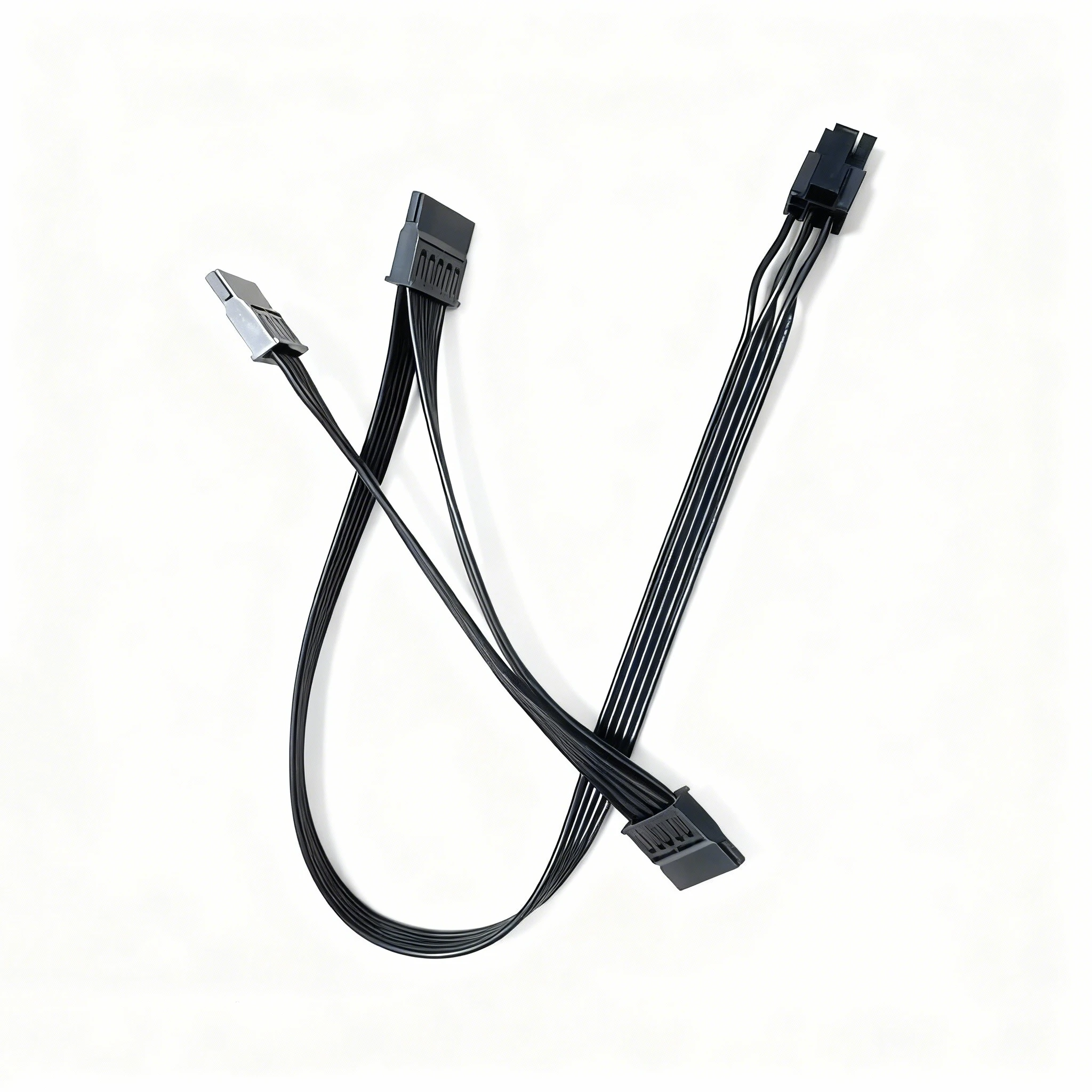 

For Corsair SF450, SF600, SF750 Type 4 Modular PSU, 6Pin to 3 SATA Straight Hard Disk Drive SSD HDD Power Cable 50+15+15CM 18AWG