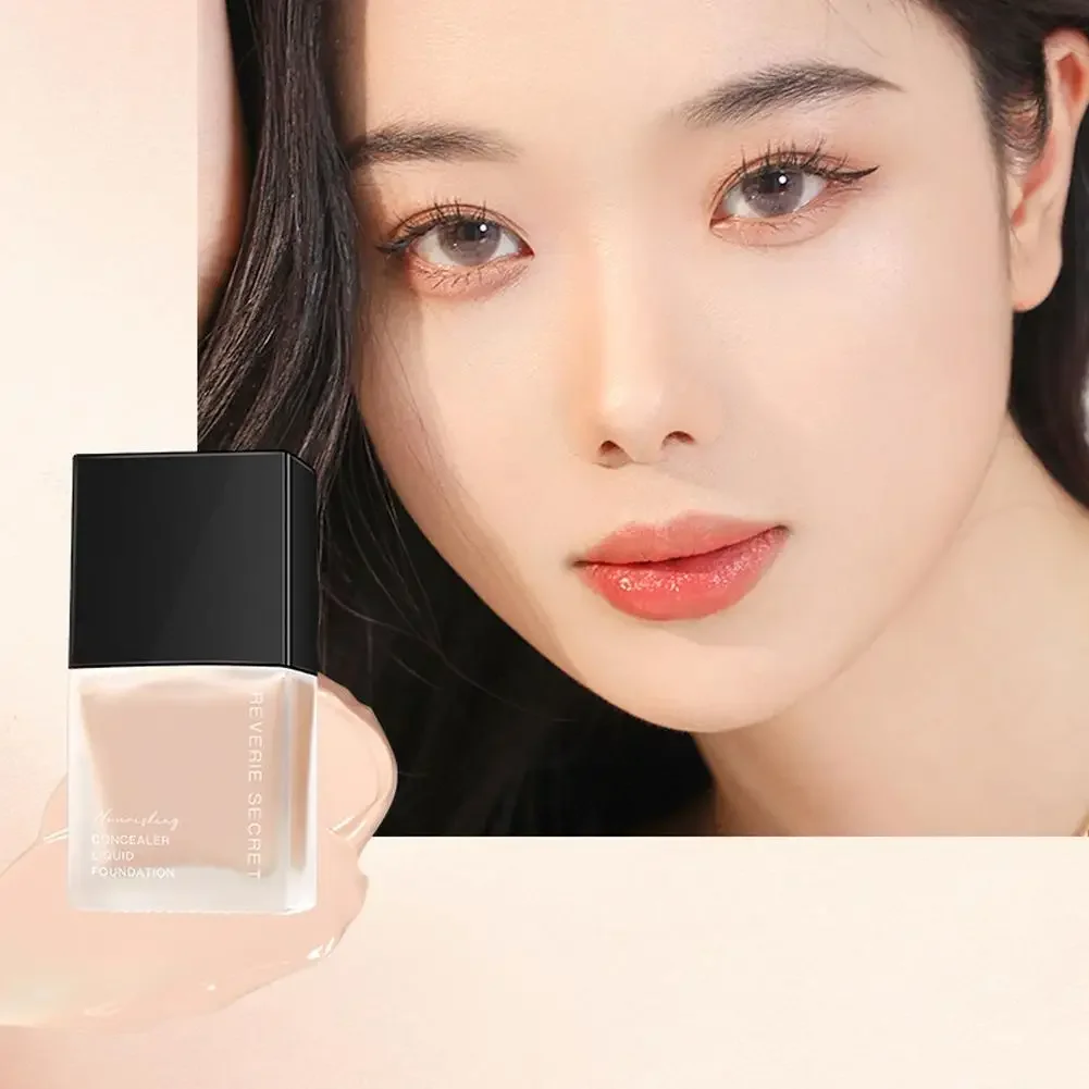 Heallor Liquid Foundation High Coverage Makeup Base Lasting Waterproof Makeup Concealer Foundation Makeup Female Foundation Bb C