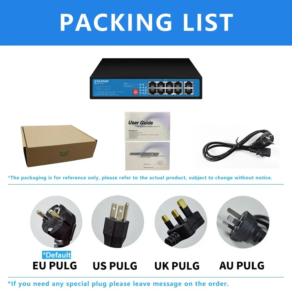 

NEW Fast POE Switch 4/8 Ports 10/100Mbps Ethernet Switch with 2 Uplink RJ45 Ports AI Smart Switch for IP Camera/Wireless AP