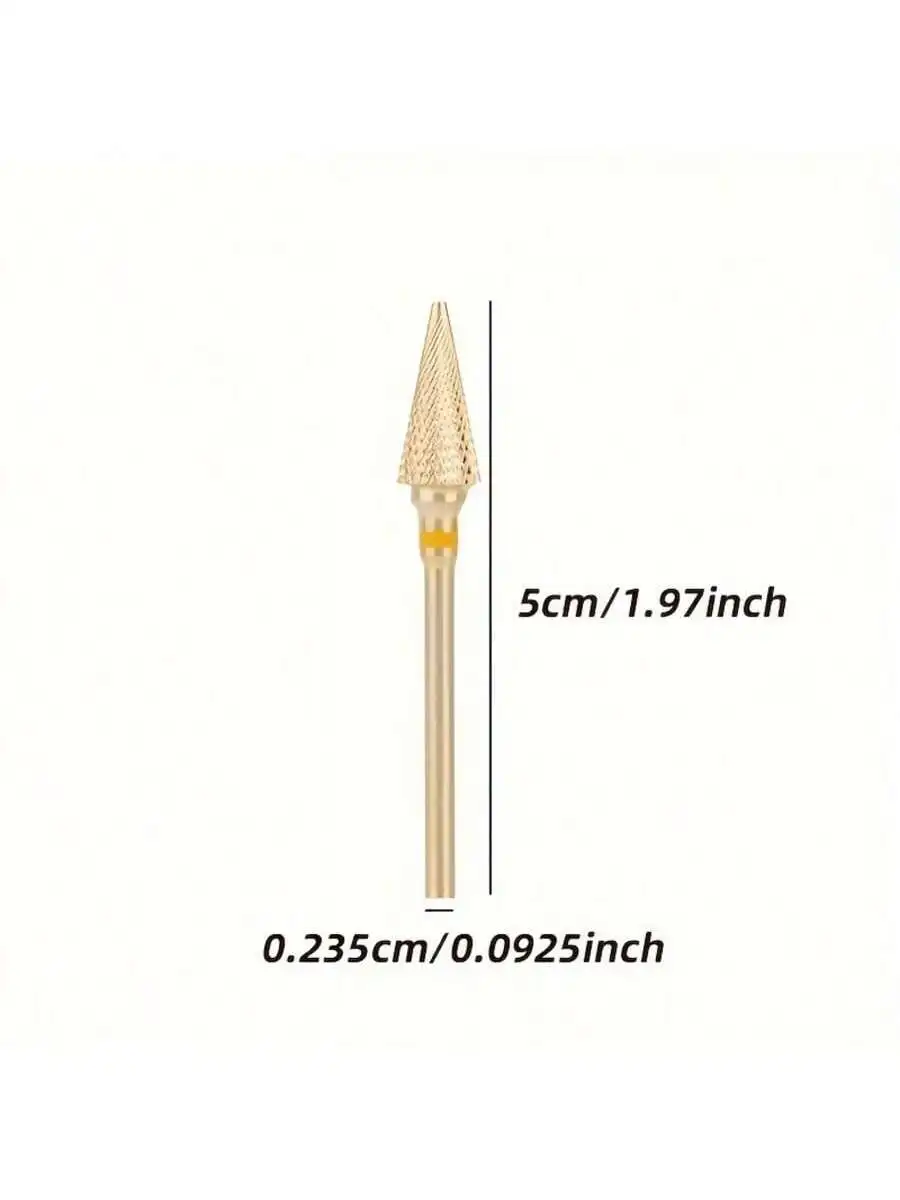 1 أو 5 قطعة مثقاب أظافر من كربيد التنجستن الذهبي ، رأس أداة مانيكير وباديكير كهربائي ، معدات فنية احترافية للأظافر #3
