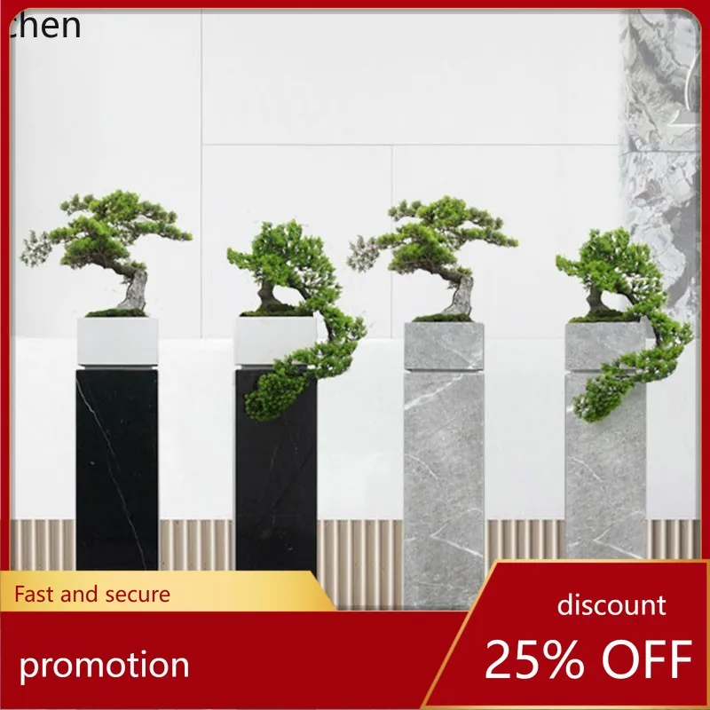 CZ Floor-Standing Welcoming Pine Artificial Sales Office Living Room Entrance Marble Decorative Sculpture Ornament