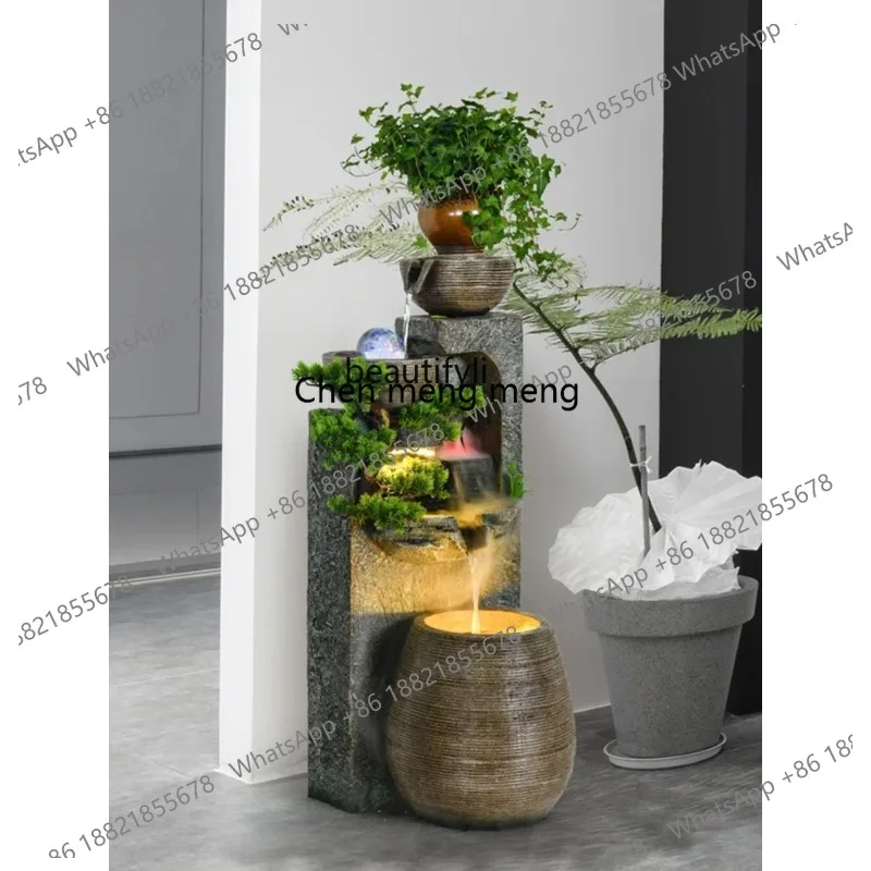 new zqLucky Water Fountain Decoration Floor Living Room Office Lucky Indoor Rockery Landscape ss 26
