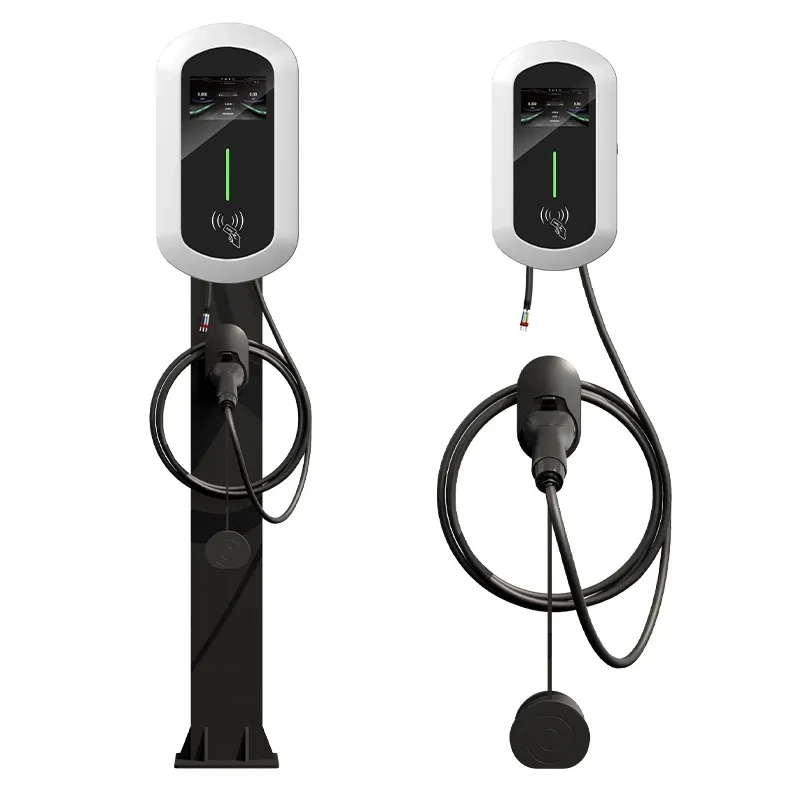 

2025 New 11kW 16A 380V 3 Phase Type 2 AC Wallbox EV Charger with APP Screen DC 6mA