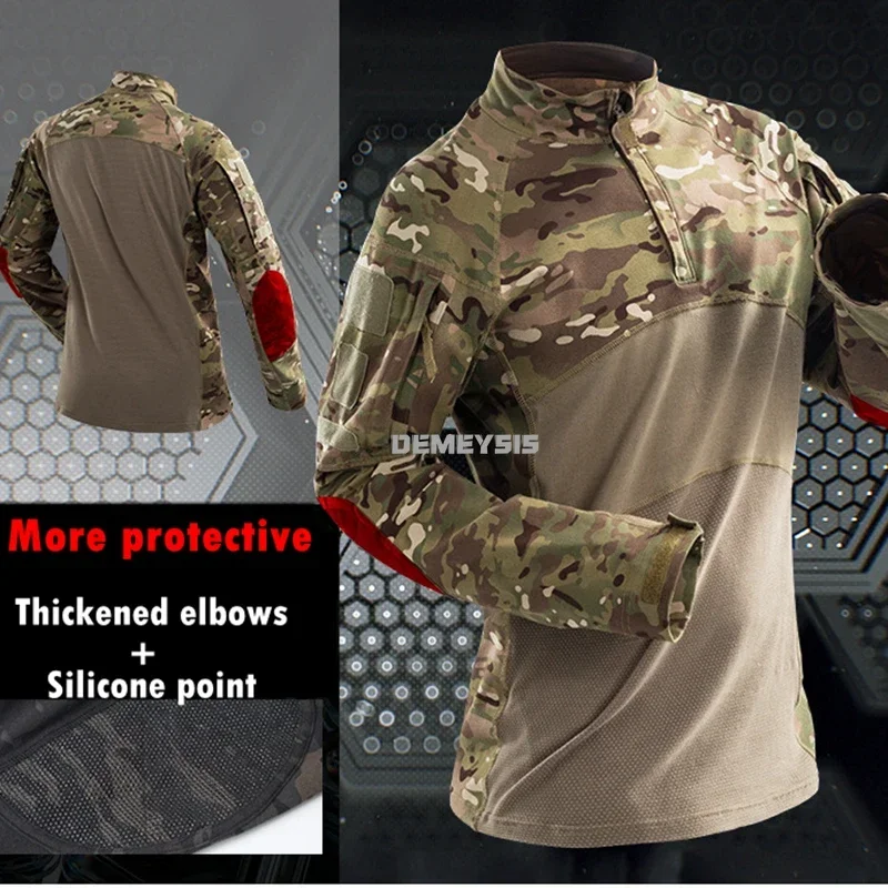 Uniforme tático camuflado para homens, roupas de combate, terno, táticas, esporte ao ar livre, caça, paintball, conjunto airsoft