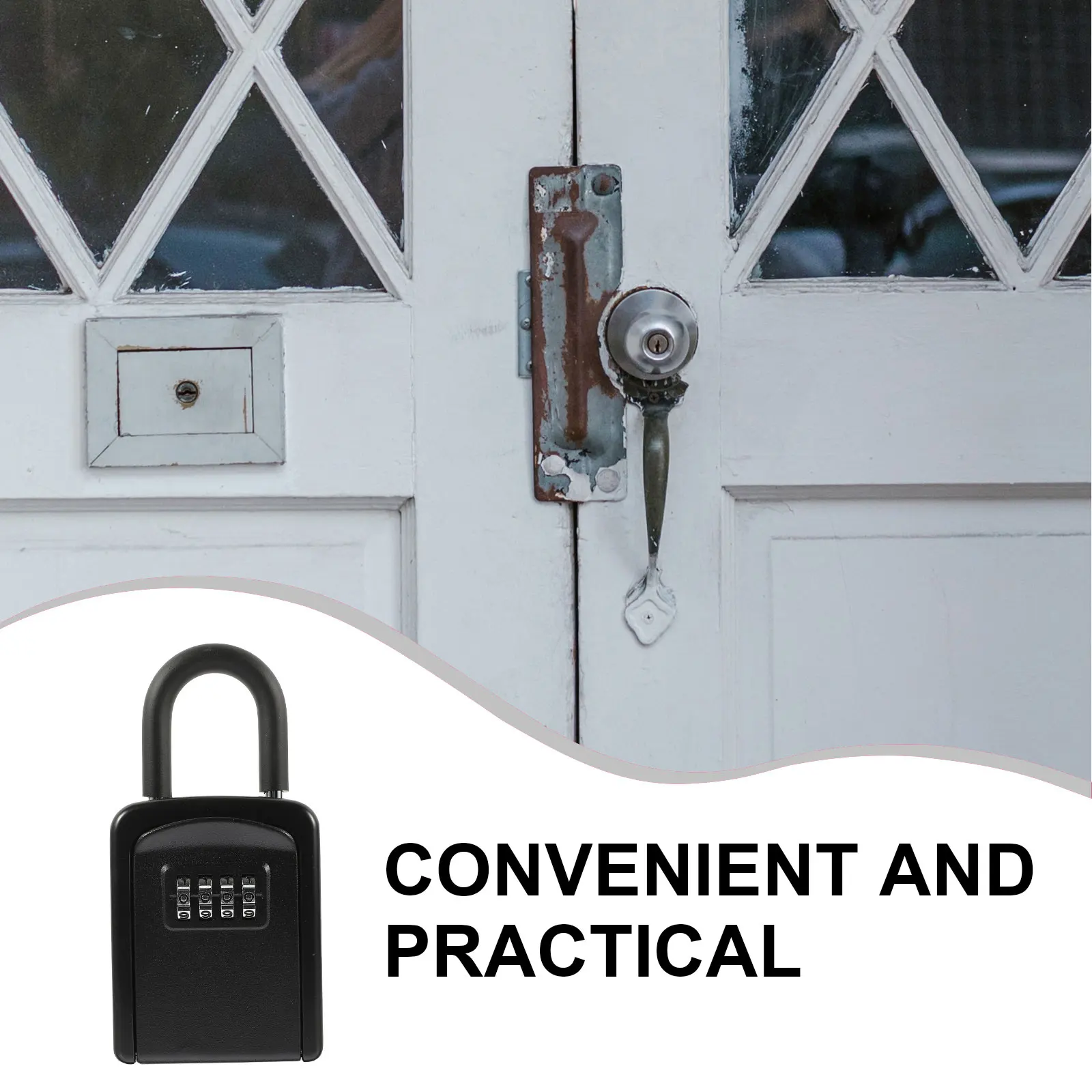 

Key Safe Box Waterproof Key Storage Portable Lock Box 4 Resettable Suitable Emergency Real