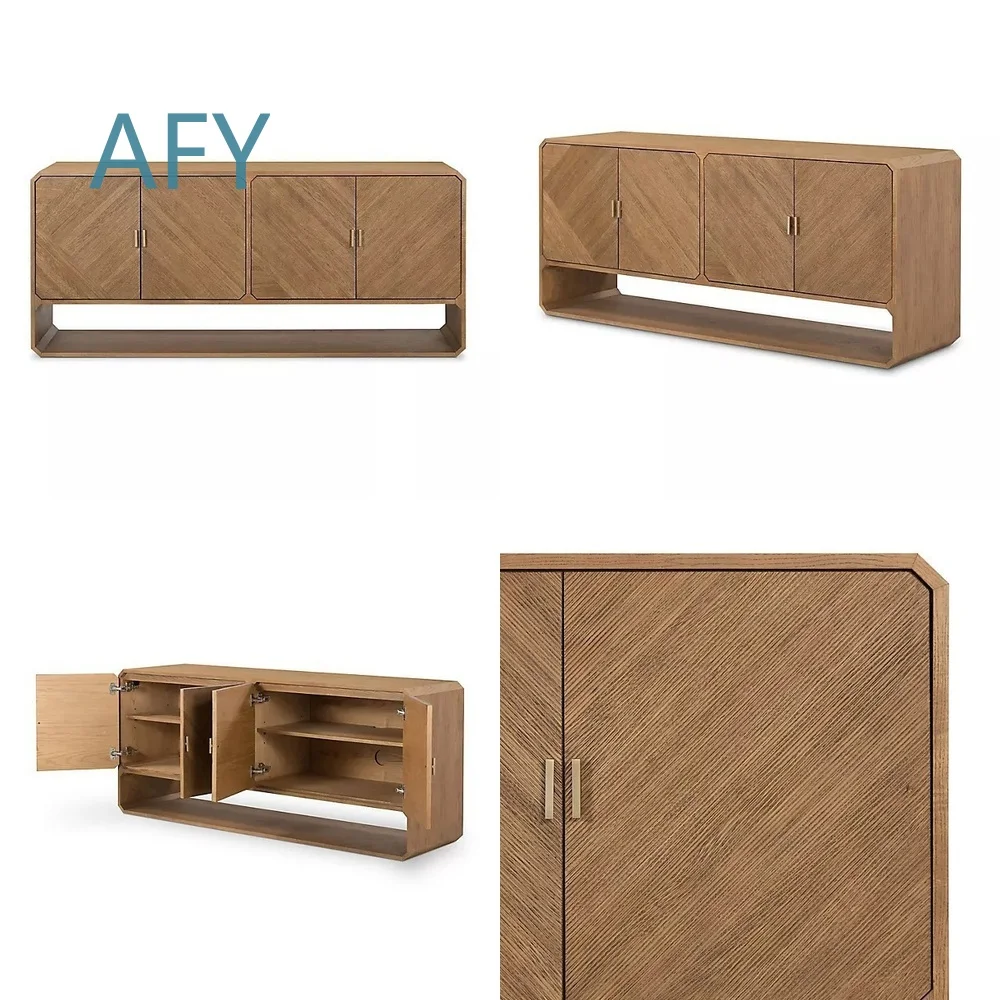 Wholesale Modern Rectangular Wooden Side Cabinet for Living Room Dining Room Storage Locker Custom Furniture for Home Office
