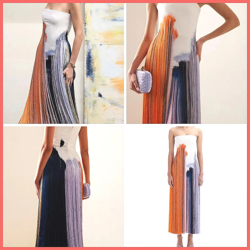 

Elegant High Waist Sleeveless Tube Dress with Backless Design & Side Slit for Summer Party