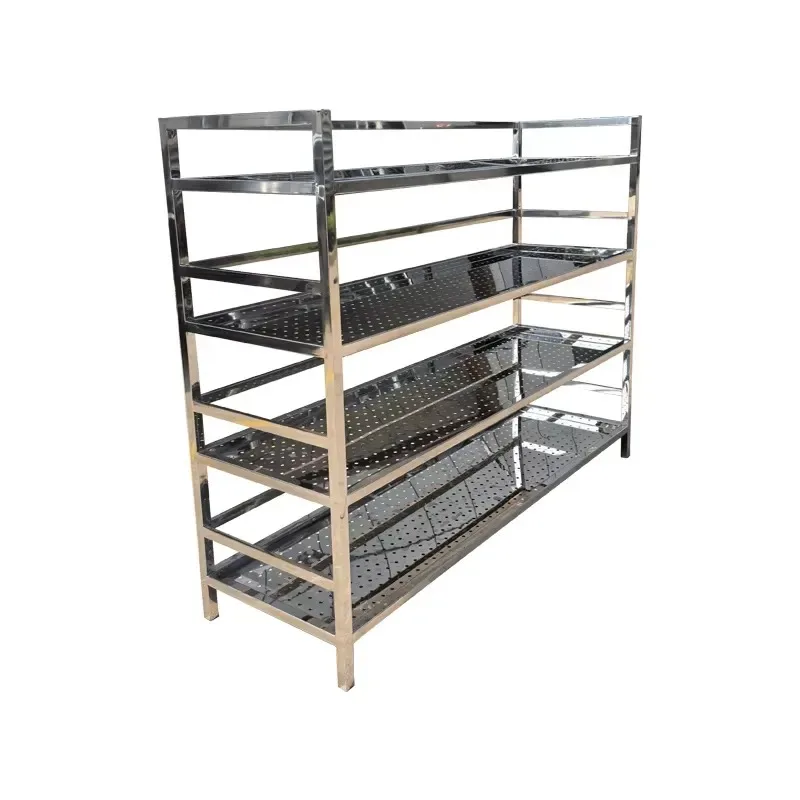 SQLSilver Stainless Steel Shelf Hollow Storage Rack Low Price Warehouse Shelving Unit for Home Organization