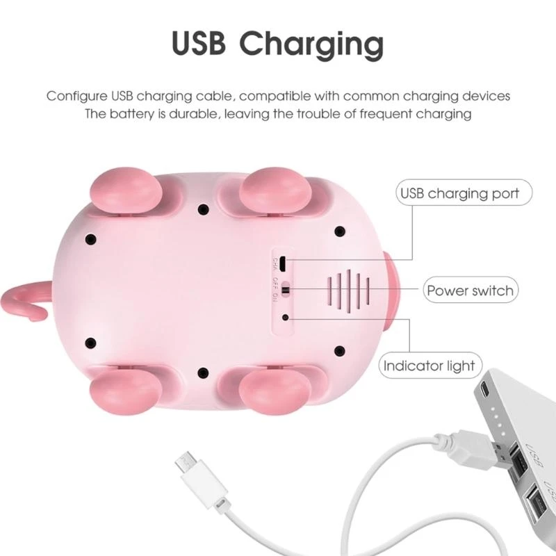 ของเล่นรูปหมูคลานสีสันสดใสพร้อมแสงดนตรีของเล่นเพื่อการศึกษาสำหรับเด็ก 15UB