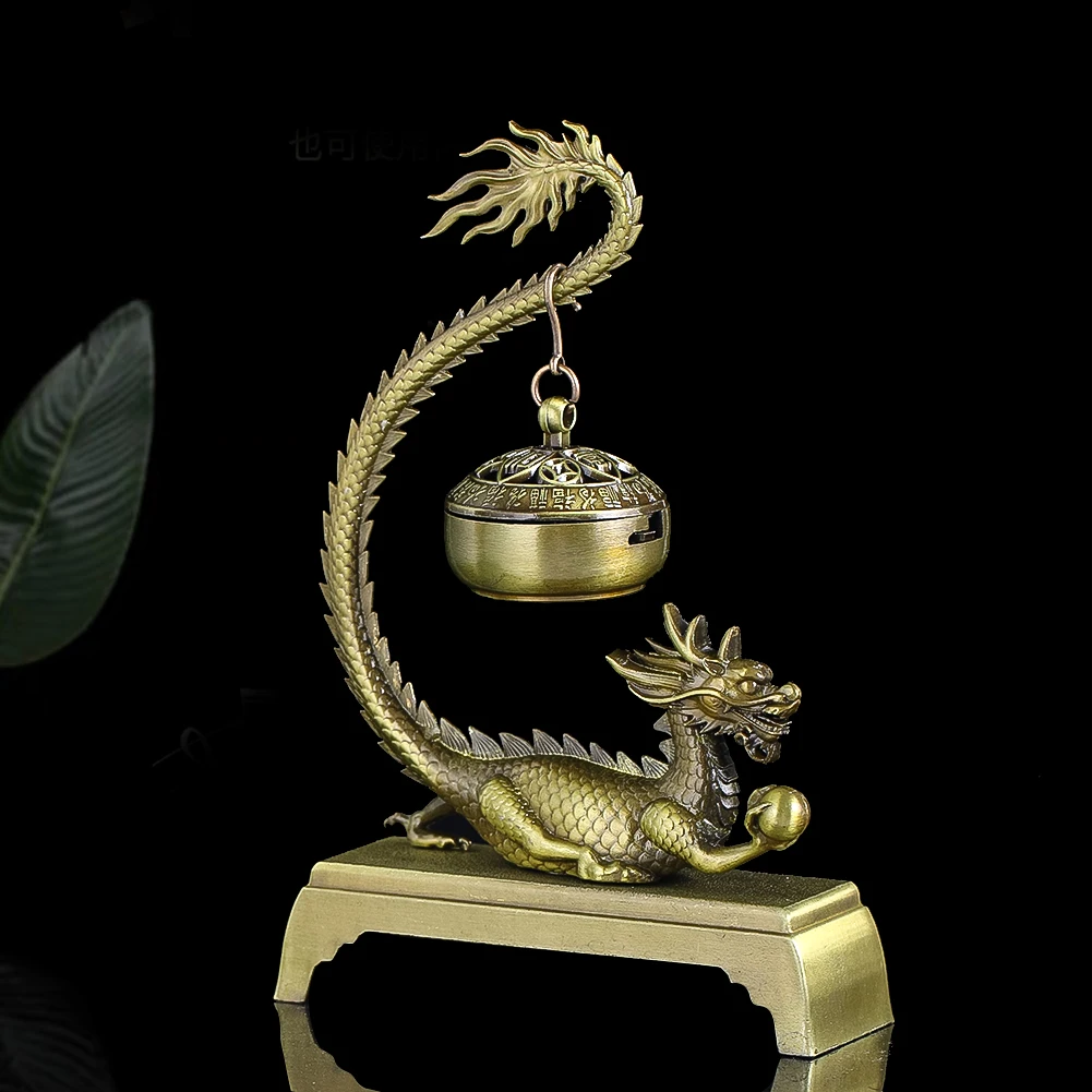 Alloy Vintage Chinese Dragon Incense Burner Office Business Tea Ceremony Accessories Sandalwood Home Fragrance Decor Products